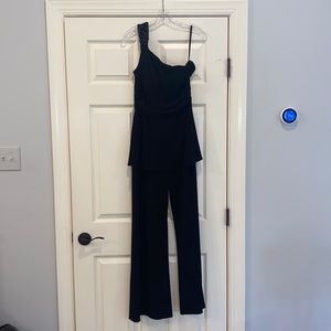 Black one shoulder jumpsuit